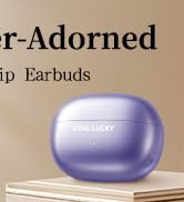 King Lucky Clip-on Earbuds Jewelry Wireless Bluetooth 5.4 Comfortable Open Ear Headphones with De...