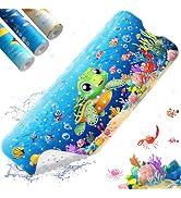 XIYUNTE Baby Bath Mat for Tub Non Slip Kids Bath Mat - 40''x16'' Extra Long Cartoon Turtle Baby B...