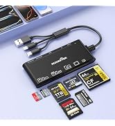USB-C/USB3.0/Lightning Multi Card Reader Hub for SD,CF,Micro SD,XD,MS Cards | 5Gbps High-Speed Tr...