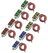 Diymore 8pcs DC Voltage Display Mini Digital Voltmeter - 0.28" 2 Wire DC 2.5V-30V Blue/Yellow/Red...