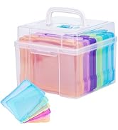 Find Scrapblooms 5×7 Photo Storage Box With Handle,Plastic photo keeper With 6 inner 5×7inch phot...
