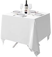 Surmente Square Tablecloth for Square or Round Tables 100% Polyester 52x52 Inch Table Cloth for W...
