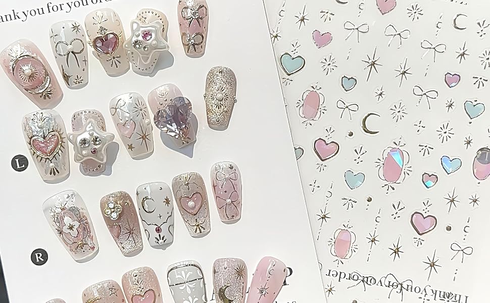 heart gem stickers