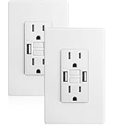 SURAIELEC 15 Amp GFCI Outlet with Dual USB-A Ports, Self-Test GFCI Electrical Outlet Combination ...