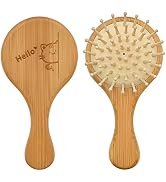 DINATIS Hair brush Wooden Brush Mini Hair Brush With Round Wooden Bristles Wood brush For Hair Gr...