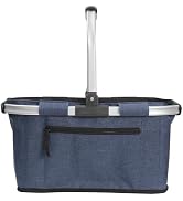 Picnic Basket, SIYUAN Shopping Basket with Handle 22L Collapsible Grocery Basket Portable Folding...