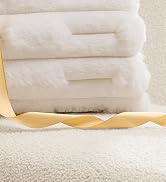BEDELITE Faux Fur Cream Throw Blanket for Couch - Super Soft & Cozy Plush Striped Blanket for Sof...
