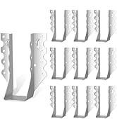 10PCS 2x6 Joist Hangers, 20 Gauge Double Shear Face Mount Rafter Brackets for Wood, Hurricane Raf...