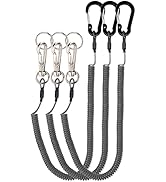 Lix&Rix Retractable Safety Coiled Lanyard with Aluminium Alloy Carabiner Clip, Black/Blue/Green/R...