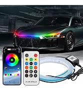 Exterior Lights for Cars, 71 Inch Car Hood Light Strips with Dreamcolor Chasing, Flexible Waterpr...