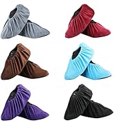 6 Pairs Reusable Non Slip Cloth Shoe Covers, Washable Shoe Protectors Covers, Soft Thickened Foot...