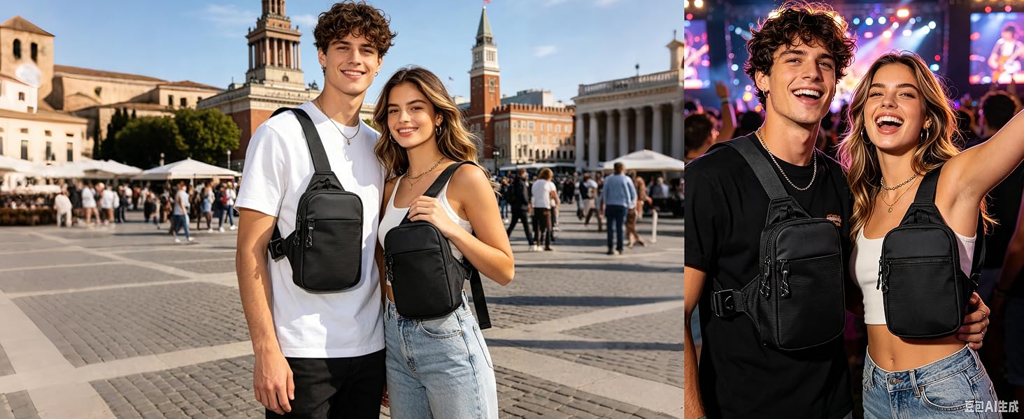 Mini Sling Bag for Men Crossbody,Small Chest Bag Casual