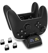 Switch 2 Pro Controller Charger Dock, Dual USB-C Charging Station for Switch Pro Controller, Comp...