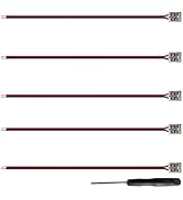 Fluflux 2-Pin Solderless Power Connector for 8mm LED Strip Lights, with Pre-Installed 6'' 20AWG W...