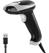Barcode Scanner, JRHC Handheld USB Barcode Reader Wired 1D 2D PDF417 QR Data Matrix Automatic Plu...