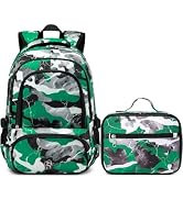 BLUEFAIRY Boys Backpack Set with Lunch Bag for Kids Elementary Middle School BookBags for Teens C...