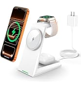 3 in 1 Magnetic Wireless Charging Station - 15W Fast Charging for iPhone 17/16/15/14/13/12 Compat...