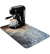 Coffee Mat 20x12 Inch, Wood Grain Coffee Drip Mat, Absorbent Hide Stain Rubber Backed Dish Drying...
