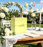 Yellow Wedding Card Box with Gold Foil Gift Card Holder Box for Party Wedding birthday graduation