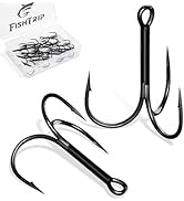 FishTrip 25/10/90/200pcs Fishing Treble Hooks, High Carbon Steel Triple Fishing Hooks with Ultra ...