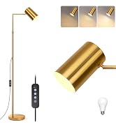 Ldeco Tree Floor Lamp for Living Room,Modern Gold Standing Tall Pole Lamps for Bedroom Office,Vin...
