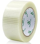 Transparent Bi-Directional Filament Strapping Tape, 6.7 Mil x 2 Inch x 30yds, Fiberglass Reinforc...