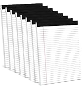 8 Pack White Legal Pads 8.5 x 11 Wide Ruled Note Pads 8.5 x 11" Legal Ruled Writing Pads for Scho...