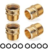 JOEJET Garden Hose Connector, 3/4'' GHT Female and Male to 3/4'' NPT Male, Metal Brass Water Hose...