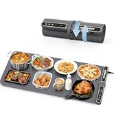Food Warming Mat Extra Large, Rapid Heating Electric Warming Tray with 9 Temp Setting and 6 Hours...