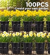 GroTheory 100 Pack 1 Gallon Nursery Pots, 6.7 Inch Plastic Pots for Plants, Plastic Flower Pots, ...