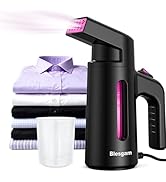 Blesgam Travel Steamer for Clothes, Dual-Row Steam, 25g/min Steam,Clothes Steamer Handheld,180ml ...