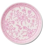 Coterie Decorative Paper Plates (Set of 10 Large Plates) - Pink Floral and White for Bridal/Baby ...
