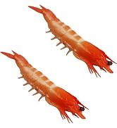 Senyango 2Pcs Red Fake Shrimp Model Artificial Shrimps Figures Realistic Seafoods Decorations Rea...