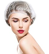 100 Pcs Disposable Shower Caps, Large Plastic Bath Caps for Home Kitchen Hotel Travel, 16.5"+20.5"