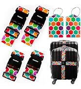 Gutsdoor Luggage Straps for Suitcases, Add a Bag Luggage Strap & Luggage Tag Set, Adjustable Lugg...