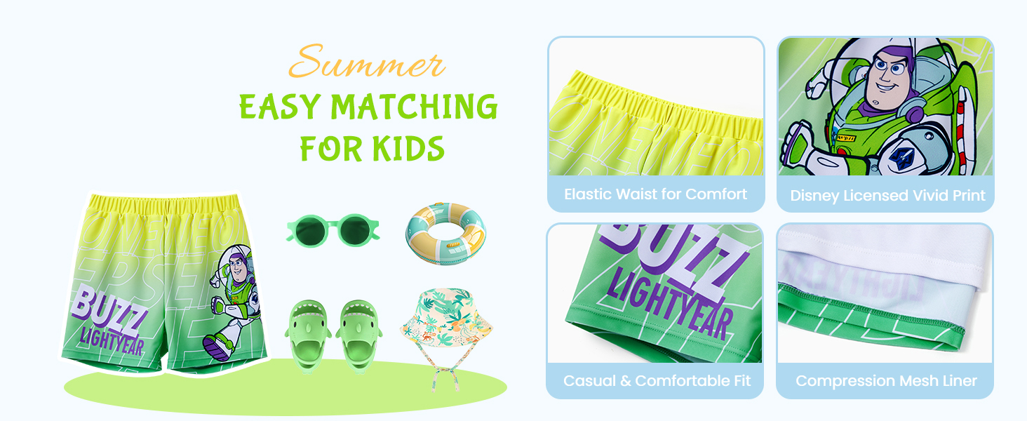 Disney Toy Story boys swim trunks sand bathing shorts summer waterfront beachwear outdoor boxers