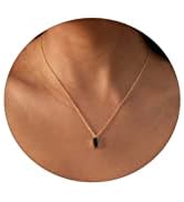 CAROVO CZ Solitaire Choker Pendant Necklace for Women Dainty Cubic Zirconia Necklace 14K Gold Pla...