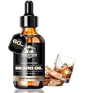Waking Forest Sandalwood & Whiskey Beard Oil for Men - Biotin Mustache Oil with Vitamin E, Rosema...