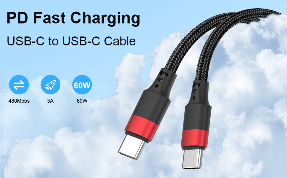 Vienceen 3ft USB-C to USB-C Fast Charging Cable