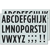 2 inch Black Letter Stickers, Large Waterproof Vinyl Stick On Letters - 10 Sheets