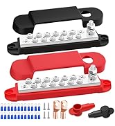 Aienxn Marine Bus Bar 12V 150A 1/4" Stud Power Distribution Block, Buckle Designed Bottom Battery...