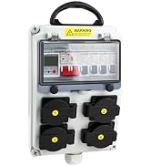 Power Distribution Box, 110V 80A Electricity Meter Electrical Box with NEMA 5-20 Power Outlet Pan...