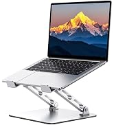RIWUCT Laptop Stand for Desk Adjustable Height, Ergonomic Laptop Riser Holder with Dual-bar Suppo...