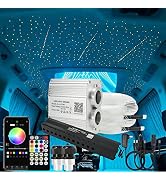 AKEPO Upgraded 16W Dual Head+Twinkle+Shooting Star Fiber Optic Lights Kit, Car Home Use RGBW Star...