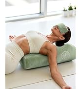 3 in 1 Yoga Bolster Pillow Set for Relaxation & Meditation, Premium Rectangular Velvet Cushion wi...