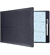 Antner 7 Ring Business Checkbook Binder for Business Checks, 600 Checks Capacity, PU Leather Chec...