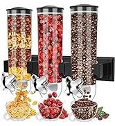 Triple Food Dispenser, Cereal Dispenser, Dry Food Dispenser Wall Mounted Cereal Dispenser, Candy ...
