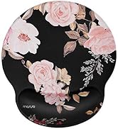 MOSISO Mouse Pad with Wrist Rest Support, Peony Ergonomic Mousepad Non-Slip Base Comfortable Home...