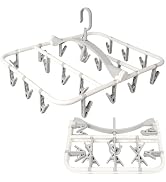 Foshine Clothes Drying Racks Foldable Clip Hangers Drip Hanger Plastic with 20 Drying Clips (Ligh...