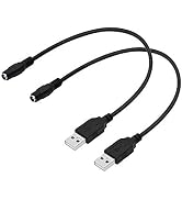 SinLoon 2 Pack USB to DC Power Cable 12inch USB 2.0 A Type Male to 5.5 x 2.1mm Female DC 5V Power...